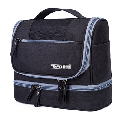 Wasserdichte Kulturtasche, Unisex, mit Reißverschlussfächern, als Reise-Organizer für Toilettenartikel unterwegs.