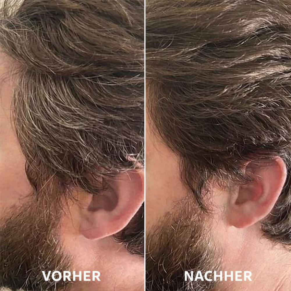 Schnelles & einfaches Haarfärbe Shampoo zur Grauabdeckung, ideal für frische Haarfarbe.