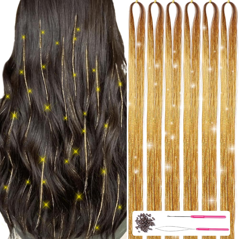 Unisex Haartinsel-Kit mit funkelnden Glitzersträhnen für glamouröse Partyfrisuren und Festivallooks.