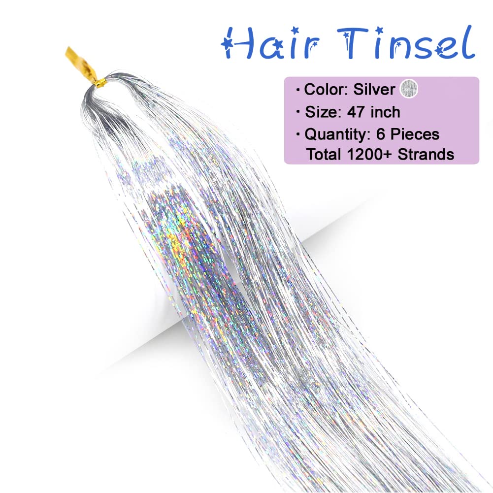 Trendige Glitzerhaare: Das komplette Haartinsel-Kit für einen modernen, schimmernden Look.