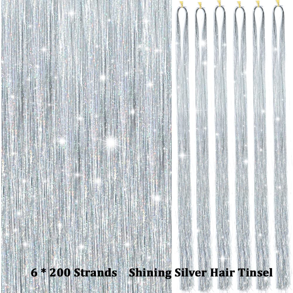 Festivallook-Essentials: Unisex Haartinsel für funkelnde Glitzerhaare, die alle Blicke auf sich ziehen.