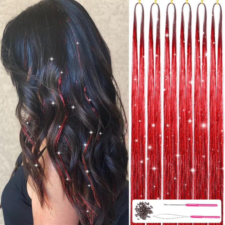 Haarschmuck-Set: Funkelnde Haartinsel-Strähnen, die jedem Haarstyling Glamour verleihen.