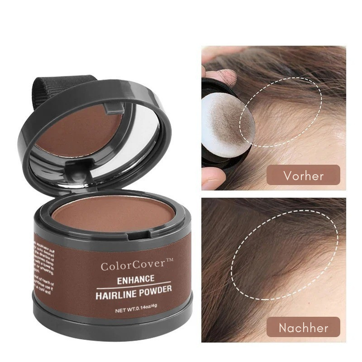 Unisex Haarkosmetik: Puder zur Haarverdichtung für dichte, voluminöse Haare. Perfekt gegen graue Ansätze.
