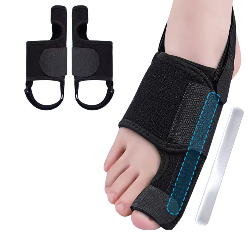 Verstellbare Hallux Valgus Nachtschiene, ergonomisch geformt für bequeme Zehenkorrektur und Schmerzlinderung.
