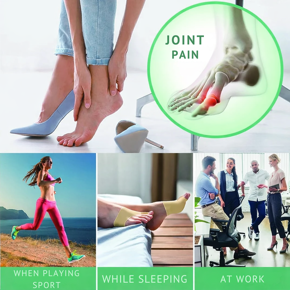 Bequemer Hallux Valgus Zehenkorrektor mit weichem Gelpolster für Druckentlastung und täglichen Komfort.