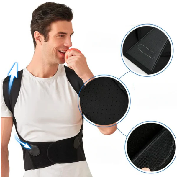 Haltungskorrektur-Bandage lindert Rücken- & Nackenschmerzen, fördert ergonomische Haltung für Männer & Frauen.