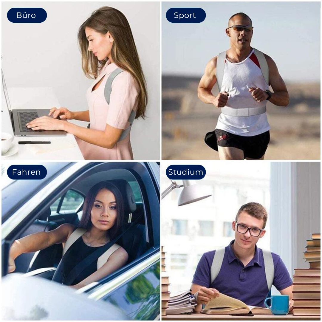 Ergonomische Rückenstütze unisex, lindert Verspannungen & fördert eine aufrechte Haltung für mehr Wohlbefinden.