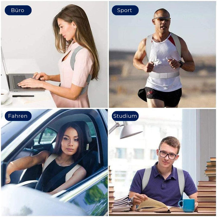 Ergonomische Rückenstütze unisex, lindert Verspannungen & fördert eine aufrechte Haltung für mehr Wohlbefinden.