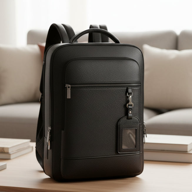 Unisex intelligenter USB Rucksack in Schwarz, ideal für Arbeit & Reisen, mit modernem Design.