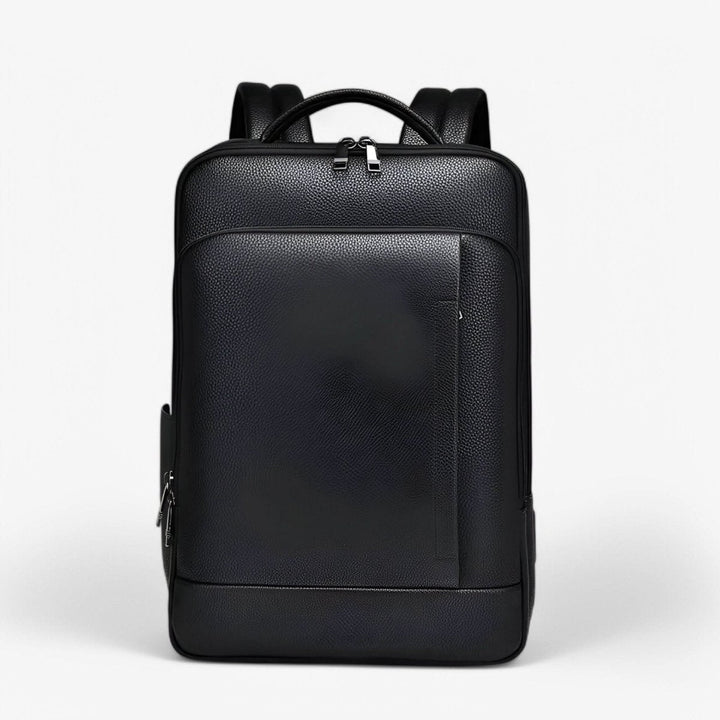 Ein flexibler schwarzer Pendler Rucksack mit modernem Design, für täglichen Gebrauch in der Stadt.
