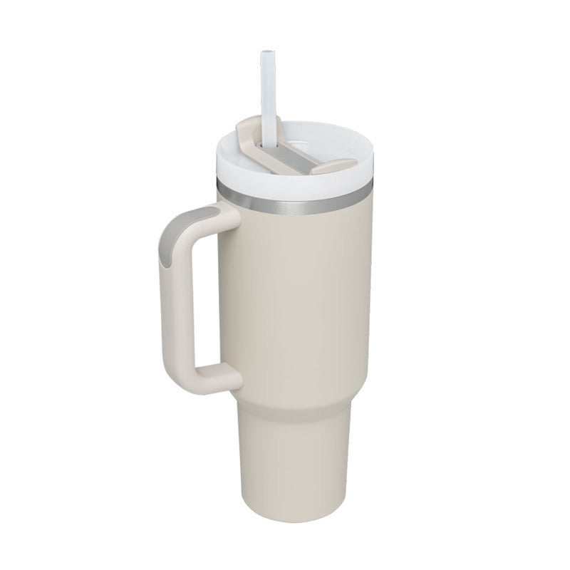 Moderner 1200ml Thermosbecher mit Strohhalm. Perfekt für Schule, Arbeit, Sport.