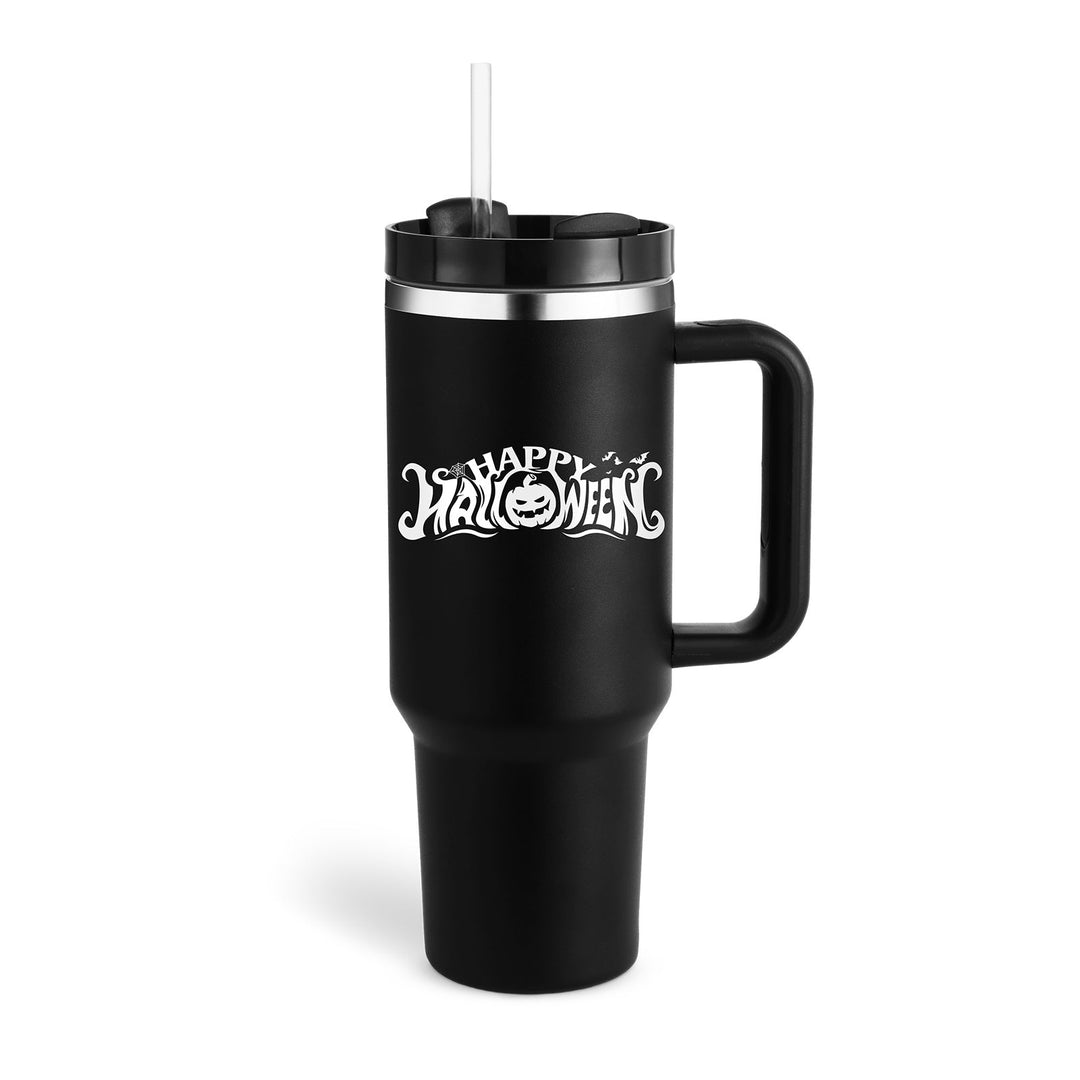 Isolierte Tasse für unterwegs, 1200ml, mit Strohhalm & Tragegriff. Robuste Qualität.