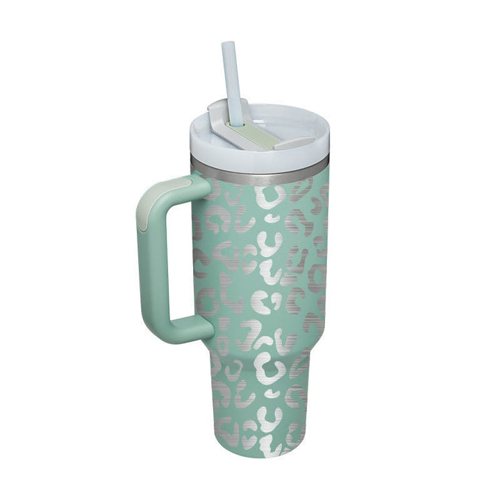 Praktischer Thermobecher 1200ml mit Strohhalm, unisex. Ideal für Büro & Freizeit.