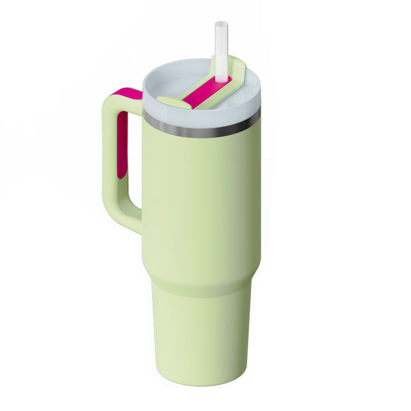 Isolierte Wasserflasche 1.2L mit Trinkhalm & Griff. Perfekt für lange Tage unterwegs.