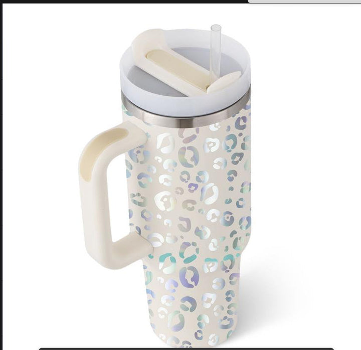 Unisex Isolierte Trinkflasche 1.2L mit Strohhalm. Robuster Griff für einfaches Handling.