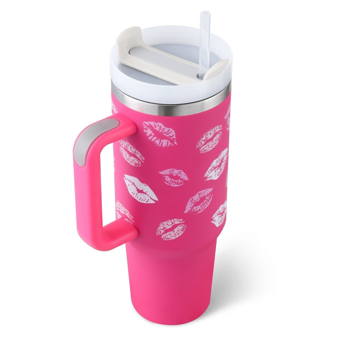 Stylischer Thermobecher, 1200ml, unisex, mit praktischem Strohhalm & Griff. Perfekt für jeden Tag.
