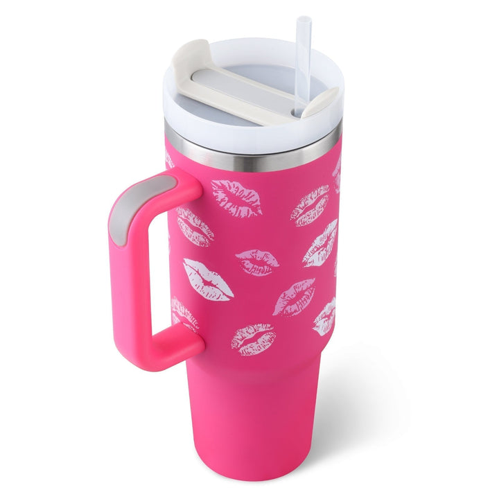Stylischer Thermobecher, 1200ml, unisex, mit praktischem Strohhalm & Griff. Perfekt für jeden Tag.