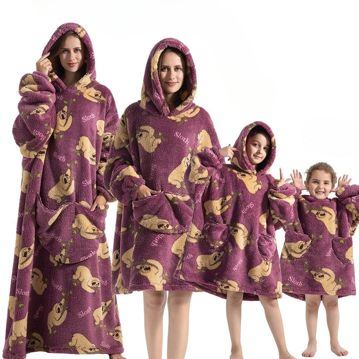 Unisex Kürbis Hoodie-Decke für Halloween: extra gemütlich, oversized Kuscheldecke für Damen, Herren & Kinder.