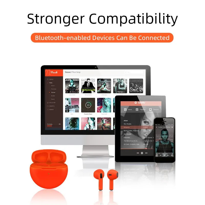 PRO6 kabellose In-Ear Kopfhörer mit integriertem Mikrofon für kristallklare Freisprechfunktion.