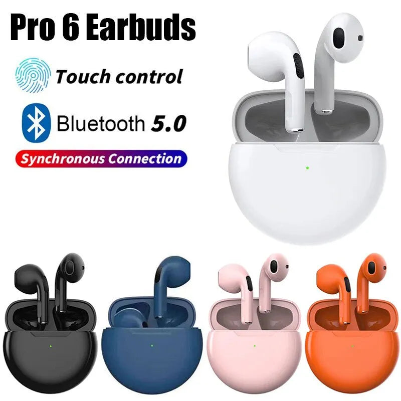 Elegante pinke PRO6 Bluetooth In-Ear Kopfhörer für Damen & Herren; kabelloser Musikgenuss.