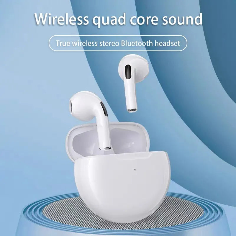 PRO6 In-Ear Bluetooth Kopfhörer, perfekt kompatibel mit iOS & Android Geräten, für kabelloses Musikhören.