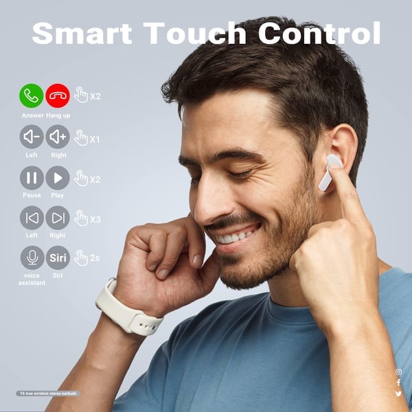 Komfortable In-Ear Bluetooth-Ohrhörer für Musik, Sport und freihändiges Telefonieren.