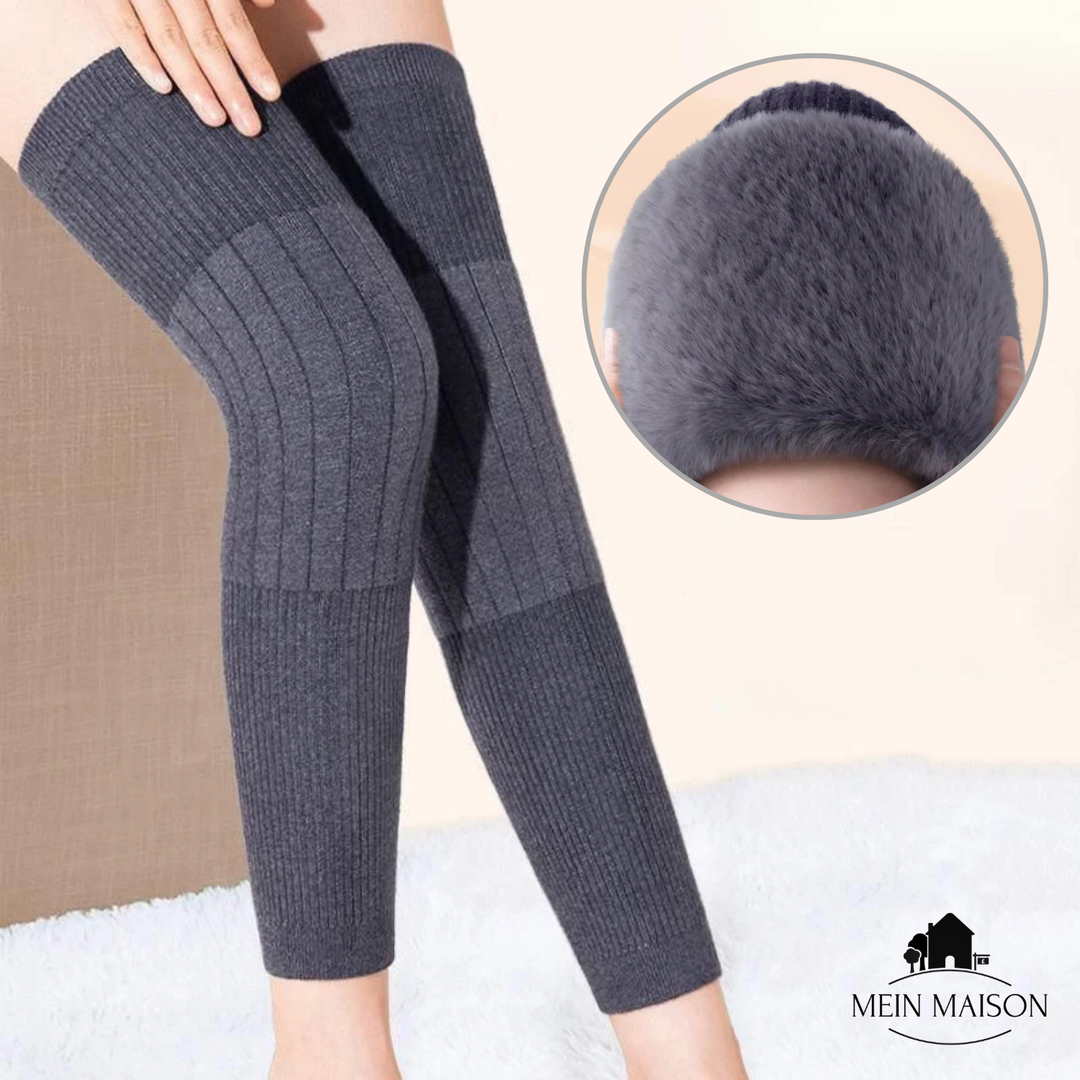 Unisex Beinwärmer für den Winter, weicher Samt, Thermo-Komfort & Gelenkschutz beim Sport.