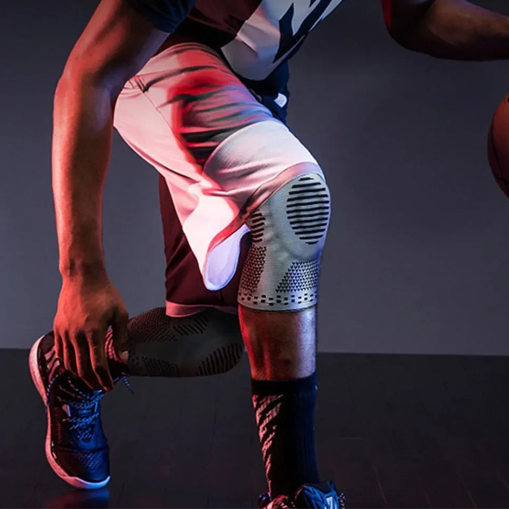Detail der atmungsaktiven Unisex Kniebandage. Für Komfort, Stabilität & Gelenkunterstützung bei Sport & Alltag.
