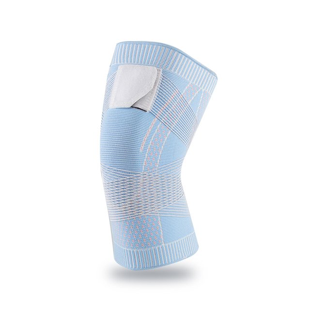 Kniebandage mit Anti-Rutsch-Streifen für sicheren Halt am Bein.