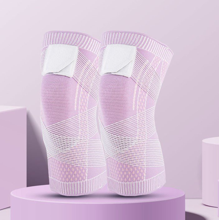 Unisex Kniebandage, die das Knie beim Beugen und Strecken optimal stützt.