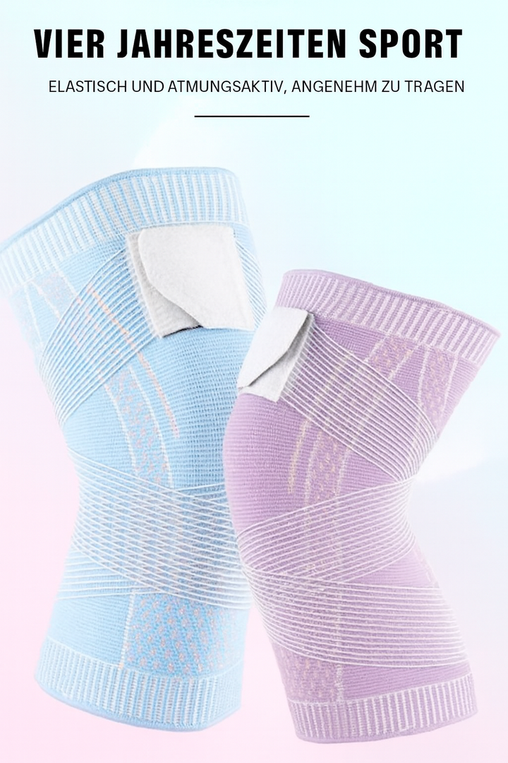 Kniebandage im Detail: Weiches, atmungsaktives Material für hohen Tragekomfort.