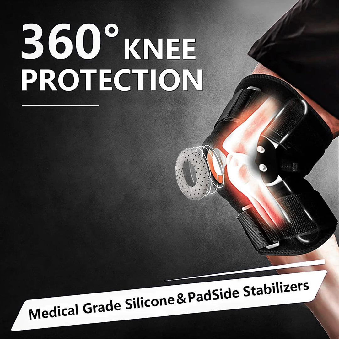 Sport Kniebandage Unisex mit Scharnier, atmungsaktives Neopren, stabilisiert das Kniegelenk optimal.