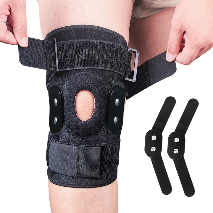 Komfortable Unisex Kniebandage aus Neopren mit Scharnier für atmungsaktiven Knieschutz & sicheren Halt.