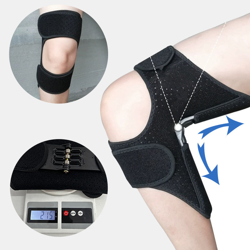 Person trägt flexible Knieorthese mit Scharnieren beim Sport, unterstützt Kniegelenk optimal bei Fitness & Bewegung.