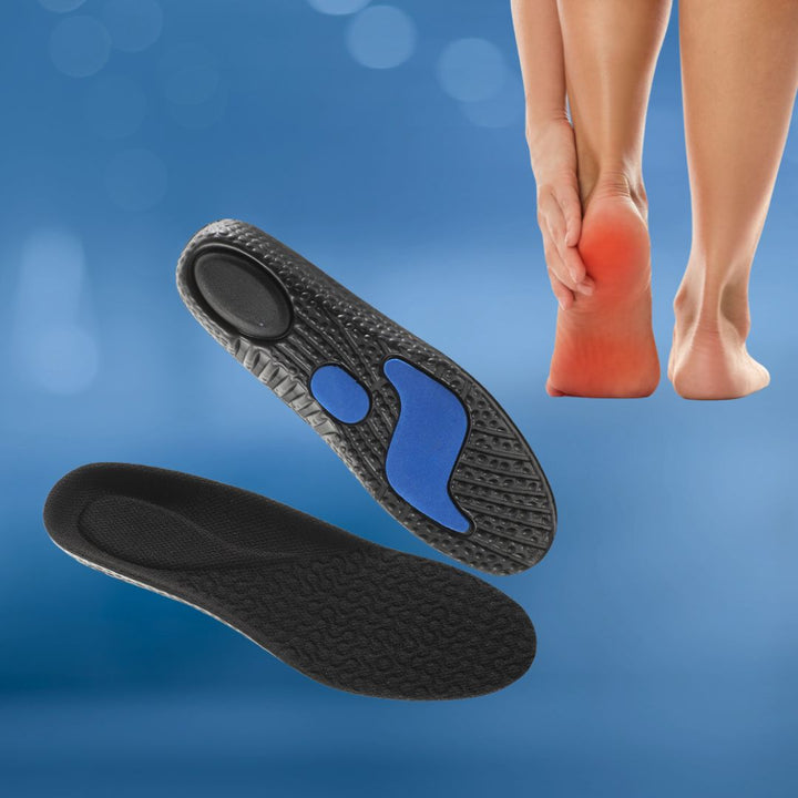 Orthopädische Einlegesohlen mit Fußgewölbestütze, dämpfend, lindern Plantarfasziitis & Fersenschmerz.