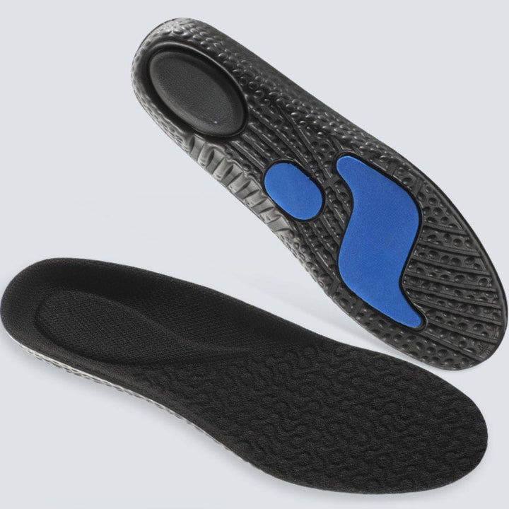Unterstützende Einlegesohlen für flache Füße, lindern Fersenschmerz und Plantarfasziitis, bieten optimalen Komfort.