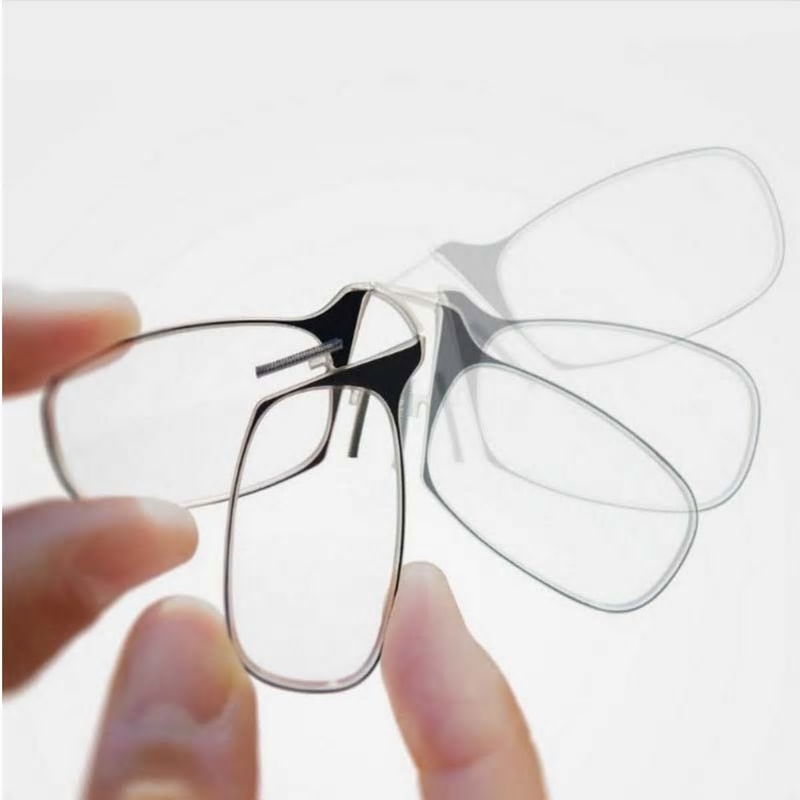 Kompakte Lesebrillen mit Nasenclip, ideal für Reisen; unisex Dioptrien-Brille bei Altersweitsichtigkeit.