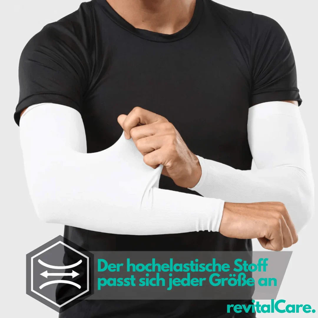 Elastischer Lycra Unisex Kompressions-Armsleeve, rutschfest, ideal für Training & Muskelunterstützung.