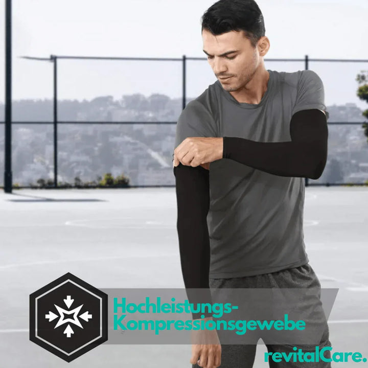 Rutschfester Unisex Kompressions-Armsleeve aus Lycra für Armschutz, Sport & schnelle Regeneration.