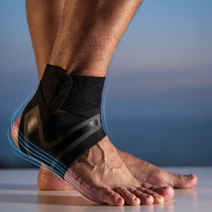 Unisex Kompressions-Fußbandage für stabilen Halt von Ferse & Fußgewölbe, entlastend für Alltag & Sport.