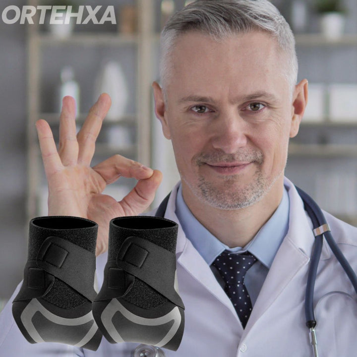 Atmungsaktive Unisex Knöchel- & Fußbandage mit Kompression, fördert Heilung und stabilisiert im Alltag.