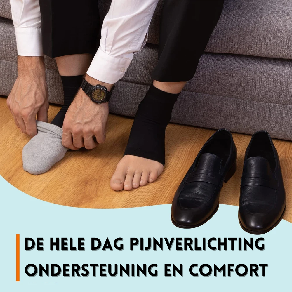 Kompressions-Knöchelsocken lindern Fußschmerz bei Plantarfasziitis und Neuropathie.