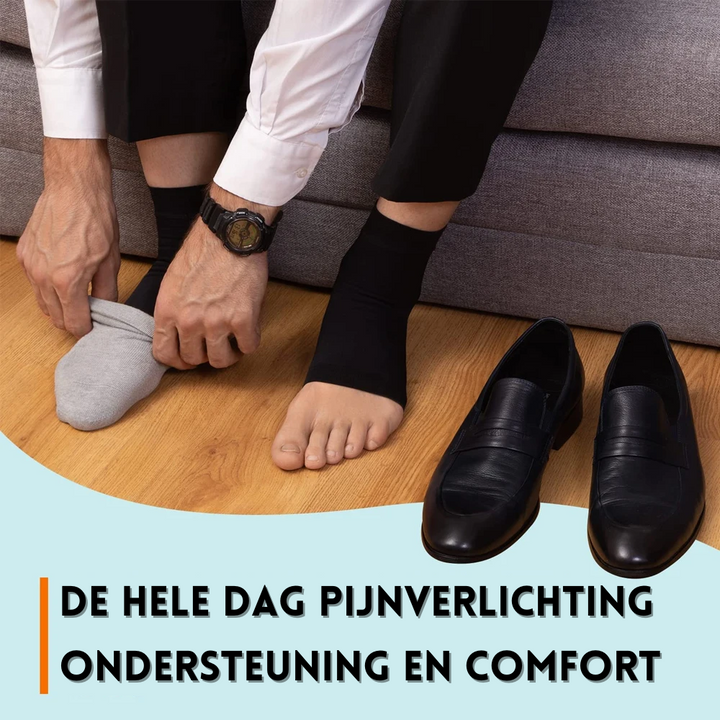 Kompressions-Knöchelsocken lindern Fußschmerz bei Plantarfasziitis und Neuropathie.