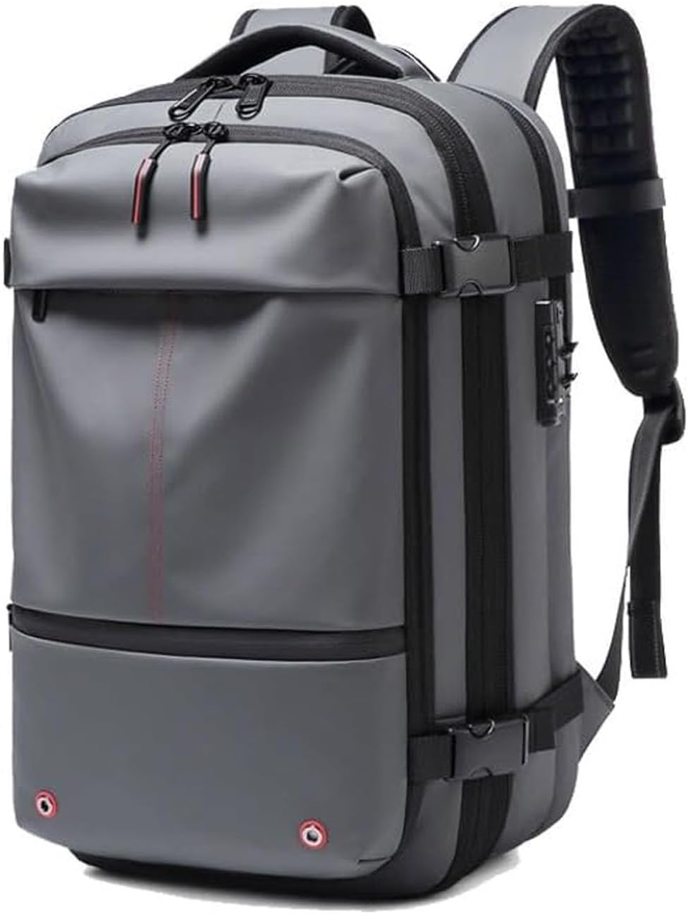 Unisex Reiserucksack als Handgepäck getragen, mit Diebstahlschutz & praktischem Nassfach.