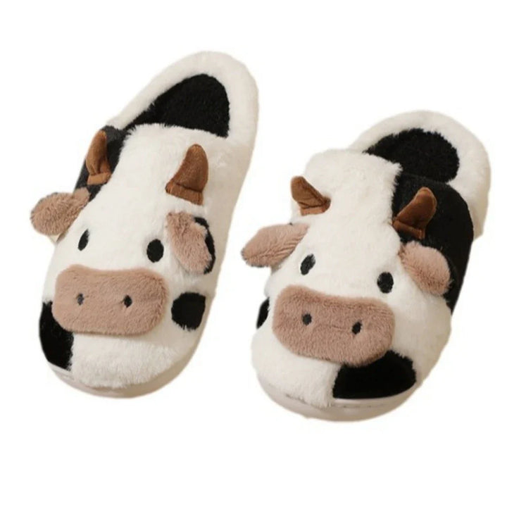 Warme Kuh-Pantoffeln mit einzigartigem Design, flauschiges Futter für Damen & Herren, ideal gegen kalte Füße.