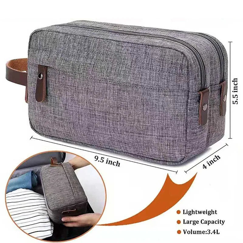 Wasserabweisender Unisex Kulturbeutel aus Nylon, ideal als Reisezubehör & robuster Organizer für Toilettenartikel.