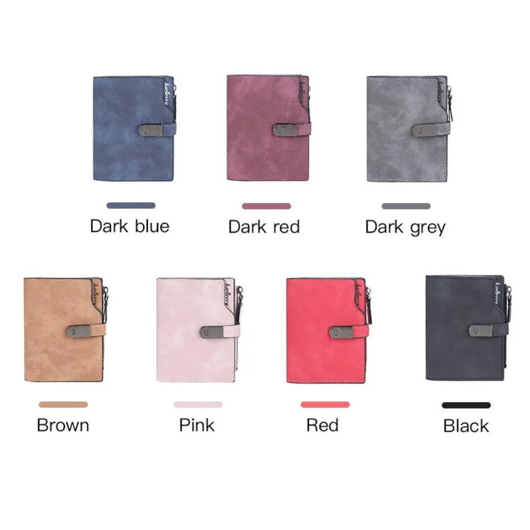 Stilvolle Kurzgeldbörse Schwarz Unisex mit Magnetverschluss, zeitlos und vielseitig.
