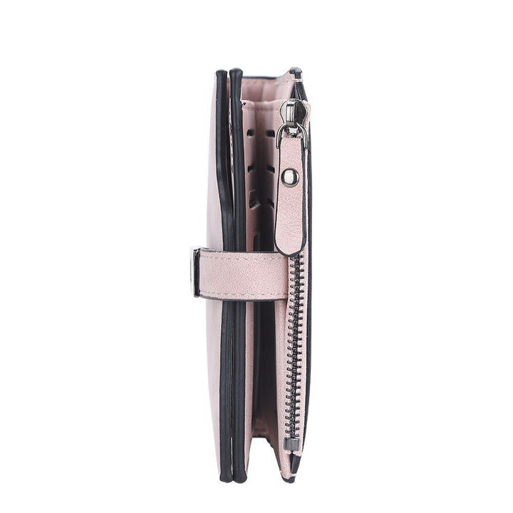 Elegante Unisex Geldbörse Schwarz mit starkem Magnetverschluss, sicher und modern.
