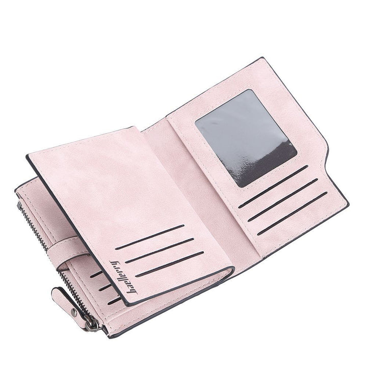 Rotes Unisex Portemonnaie, Magnetverschluss, slim Design ideal für jede Tasche.