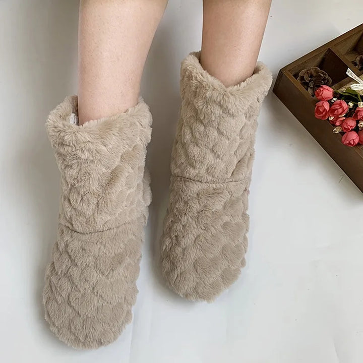 Flauschige Unisex Wintersocken mit Teddyfutter, gemütlich & warm für entspannte Stunden zu Hause.
